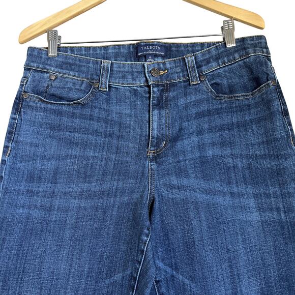 Talbots Jeans Women's 12 Dark Blue Denim Stretch Simply Flattering 5 Pocket - Picture 3 of 11